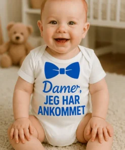 Baby-body damer jeg har ankommet med trykket Damer, JEG HAR ANKOMMET.