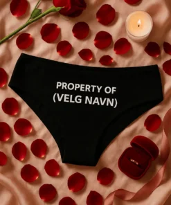 Dameundertøy Property of med navn som morsom gave til utdrikningslag eller bursdag