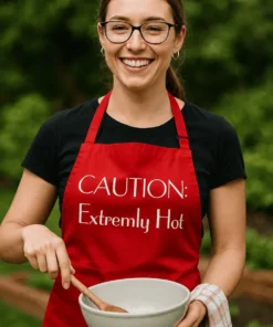 Forkle caution extremly hot med teksten CAUTION: Extremly Hot