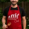 Forkle evolusjon kokk med motivet EVOLUTION Chef som morsom gave til matglad kokk