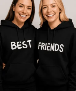 Genser bestevenner sett med teksten BEST FRIENDS på morsomt vennedesign