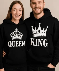 Genser King queen sett med trykket QUEEN KING for par