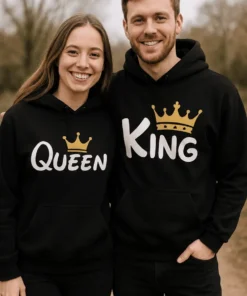 Genser King queen tofarget sett med QUEEN KING design for par