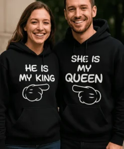 Genser My king and queen med teksten HE IS MY KING SHE IS MY QUEEN छ