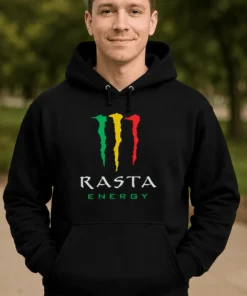 Genser Rasta energy med trykket 111 RASTA ENERGY på morsom gavegenser