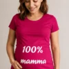 Gravid t-skjorte 100 prosent mamma med trykket 100% mamma