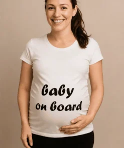 Gravid t-skjorte Baby om bord med trykket baby on board