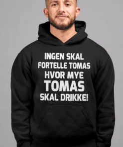 Hettegenser ingen bestemmer drikking med navn med morsomt drikketrykk for gave