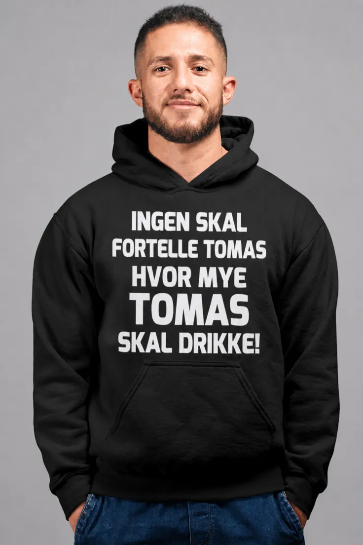 Hettegenser ingen bestemmer drikking med navn med morsomt drikketrykk for gave
