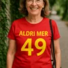 Morsom t-skjorte Aldri mer 49 med trykket ALDRI MER 49