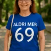 Morsom t-skjorte Aldri mer 69 med teksten ALDRI MER 69