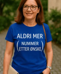 Morsom t-skjorte Aldri mer valgfritt tall som gave med humoristisk design
