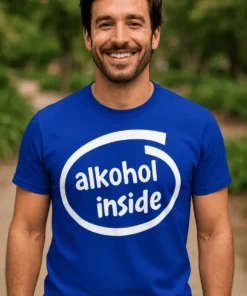 Morsom t-skjorte Alkohol inside med teksten alkohol inside