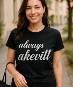 Morsom t-skjorte Always akevitt med trykket always akevitt på fronten
