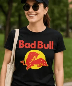 Morsom t-skjorte Bad bull med teksten Bad Bull på trykket