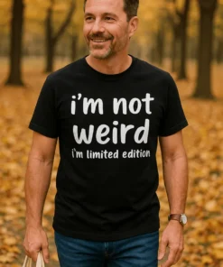 Morsom t-skjorte Begrenset opplag med teksten i'm not weird i'm limited edition
