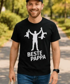 Morsom t-skjorte beste pappa med trykket BESTE PAPPA