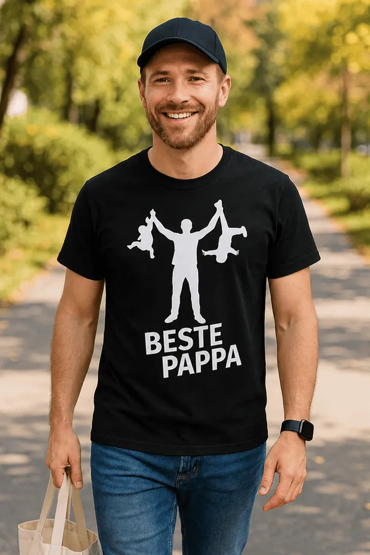 Morsom t-skjorte beste pappa med trykket BESTE PAPPA
