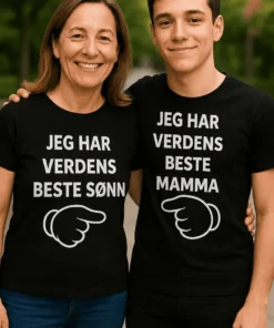 Morsom t-skjorte Beste sønn og mamma sett med matchende gaveidé for mor og sønn