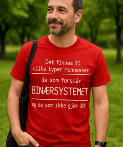 Morsom t-skjorte Binært system med geekete design og binærvits