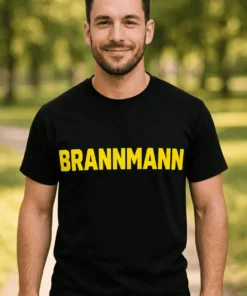 Morsom t-skjorte Brannmann med teksten BRANNMANN på trykket
