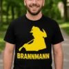 Morsom t-skjorte Brannmann omriss med motiv for brannmann og teksten BRANNMANN