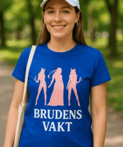 Morsom t-skjorte Brudens vakt med teksten BRUDENS VAKT