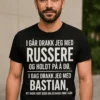 Morsom t-skjorte Drakk i går med navn som gave med humoristisk festdesign