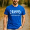 Morsom t-skjorte Durex testteam med teksten (durex) testing team