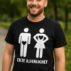 Morsom t-skjorte Ekte kjærlighet med teksten EKTE KJÆRLIGHET