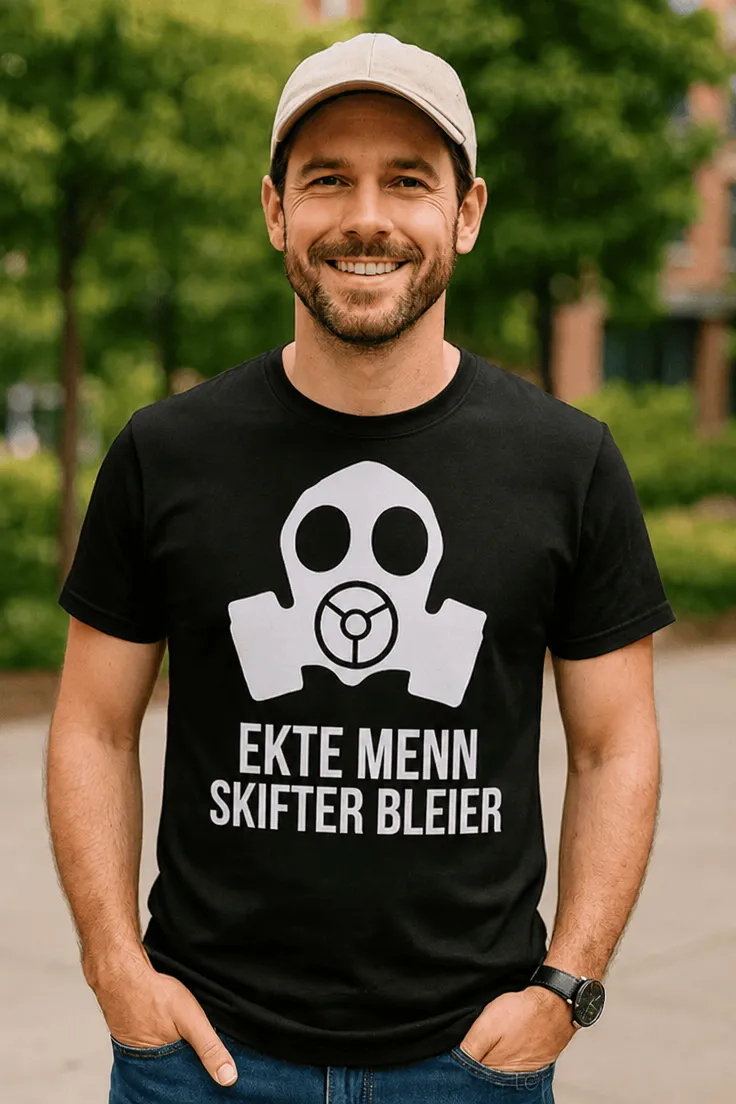 Morsom t-skjorte Ekte menn skifter bleier med teksten EKTE MENN SKIFTER BLEIER