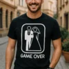 Morsom t-skjorte Game over med trykket GAME OVER på svart t-skjorte