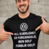 Morsom t-skjorte Golf varer evig med golfmotiv og humoristisk trykk