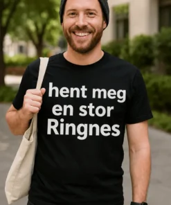 Morsom t-skjorte Hent meg en stor Ringnes med teksten hent meg en stor Ringnes