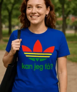Morsom t-skjorte Kan jeg få rasta med teksten kan jeg få? på trykket