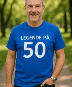 Morsom t-skjorte Legende på 50 med teksten LEGENDE PÅ 50