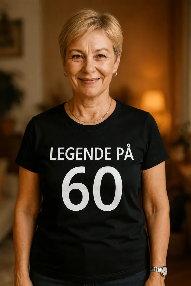 Morsom t-skjorte Legende på 60 med teksten LEGENDE PÅ 60