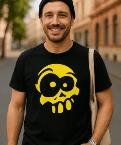 Morsom t-skjorte Morsom hodeskalle med humoristisk hodeskallemotiv