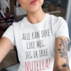 Morsom t-skjorte Nutella med humoristisk trykk og gaveidé