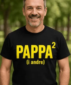 Morsom t-skjorte Pappa i andre med trykket PAPPA² (i andre)