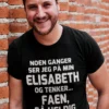 Morsom t-skjorte så heldig med navn for Elisabeth med humoristisk trykk