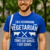 Morsom t-skjorte Secondhand vegetarianer med humoristisk design for gave