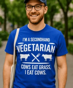 Morsom t-skjorte Secondhand vegetarianer med humoristisk design for gave