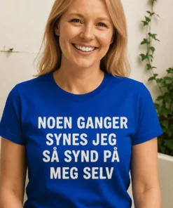Morsom t-skjorte Synd på meg selv som gave til bursdag for en venn med selvironi