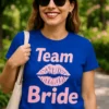 Morsom t-skjorte Team bride med trykket Team Bride