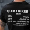 Morsom t-skjorte Timepris for elektriker med humoristisk prisoversikt for elektriker