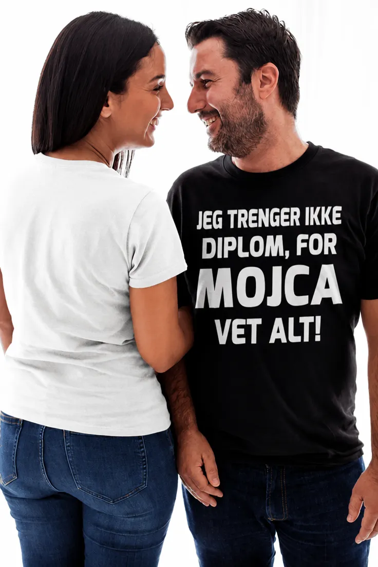 Morsom t-skjorte Trenger ikke diplom med navn med humoristisk design for gave