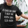 Morsom t-skjorte Tunga og magen med humoristisk design og trykt tekst