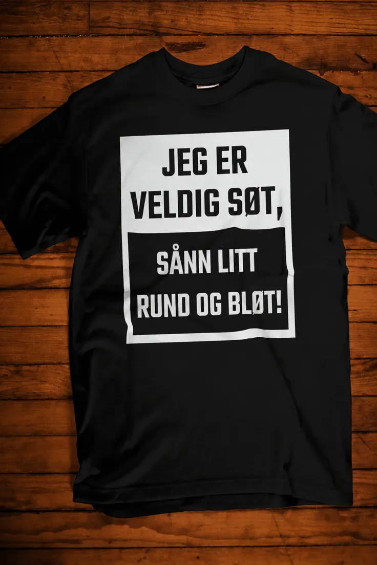 Morsom t-skjorte Veldig søt og rund med søtt og humoristisk design som gaveidé