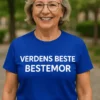 Morsom t-skjorte Verdens beste bestemor med teksten VERDENS BESTE BESTEMOR